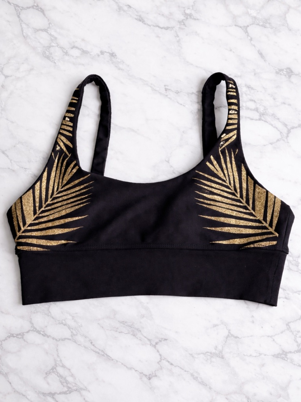 ✨ Beach Riot Black & Gold Palm Sports Bra | Limited Edition | Medium ✨